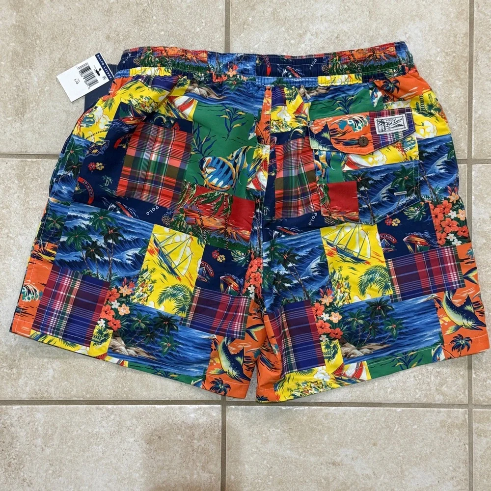 Polo Ralph Lauren Men's Polo Shorts Multi Color Swim Trunks NWT